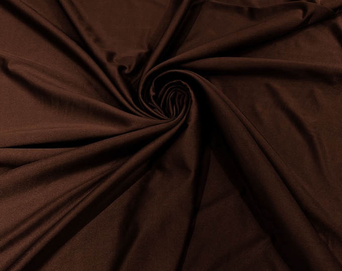 Brown Shiny Milliskin Nylon Spandex Fabric 4 Way Stretch 58" Wide Sold by The Yard
