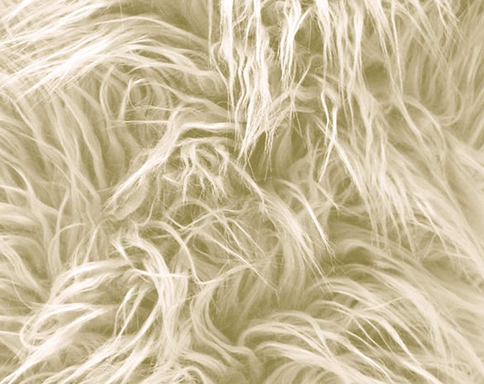 Mongolian Faux Fur Fabric by the Yard Ivory