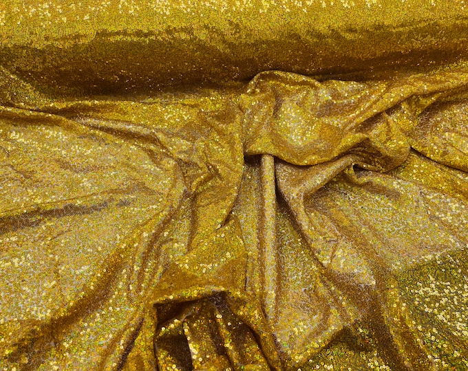 Dark Gold iridescent mermaid fish scales-mini glitz sequins embroider on a 2 way stretch mesh fabric-sold by the yard-