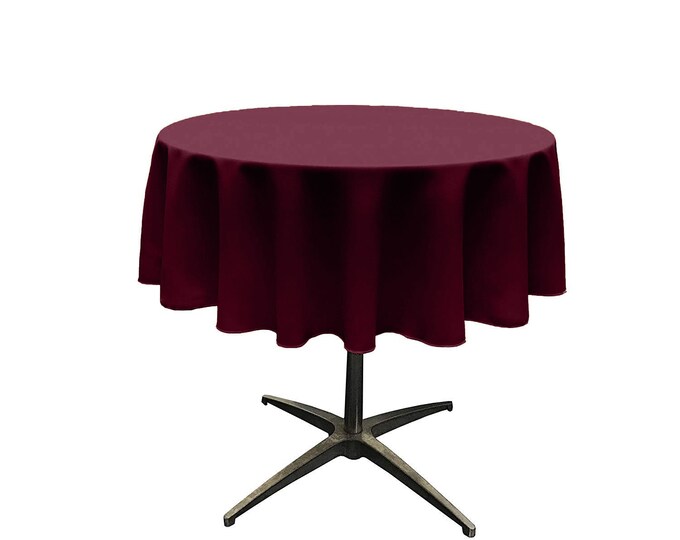 Raspberry - Solid Round Polyester Poplin Tablecloth Seamless.