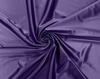 Dark Lavender Heavy Shiny Satin Stretch Spandex Fabric | 58 Inches Wide for Prom.