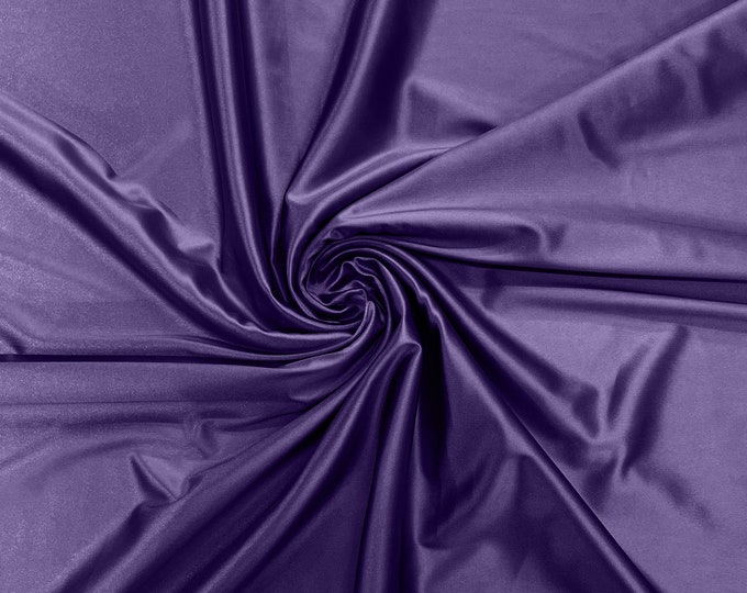 Dark Lavender Heavy Shiny Satin Stretch Spandex Fabric/58 Inches Wide/Prom/Wedding/Cosplays.