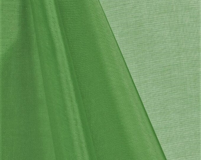 Kiwi Green 58/60" Wide 100% Polyester Soft Light Weight, Sheer, See Through Crystal Organza Fabric Sold By The Yard.