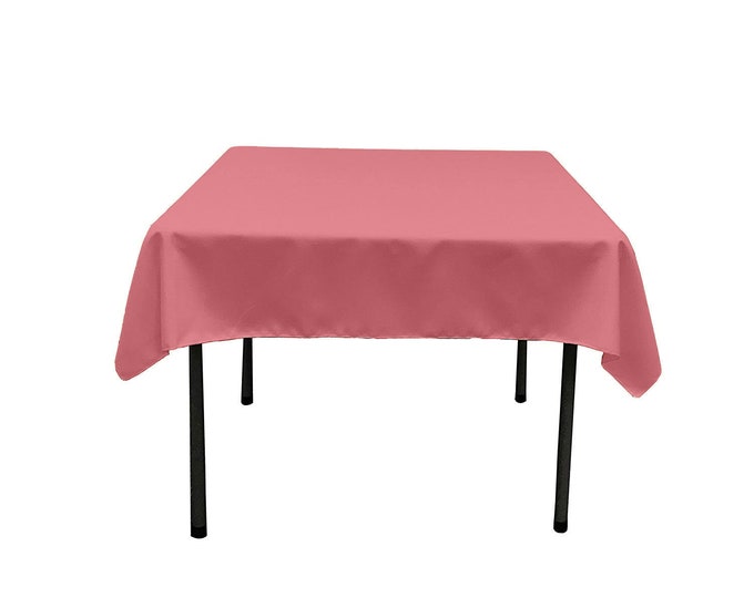 Old Rose Square Polyester Poplin Table Overlay - Diamond. Choose Size Below