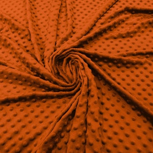 Orange Polka Dot Minky Fabric By The Yard | Super Soft Minkee Fabric | 58’’ Wide | 2 Way Stretch Polka Dot Minky Fabric.