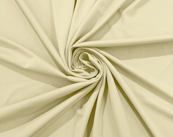 Ivory Milliskin Nylon Spandex Stretch Dull Tricot Medium Weight Fabric for Apparel/4 Way Fabric/Swimwear/Activewear/Sportswear/Costume