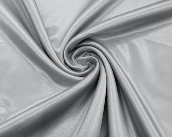 Silver Crepe Back Satin Bridal Fabric Draper/Prom/Wedding/58" Inches Wide Japan Quality.
