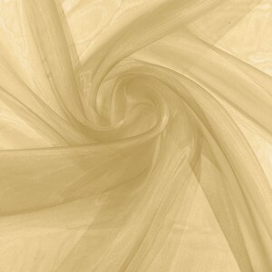 Gold 58/60&quot; Wide 100% Polyester Soft Light Weight, Sheer, See Through Crystal Organza Fabric/Cosplay Costumes, Skirts.