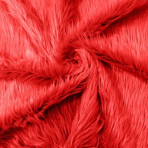 Roter Langer Flor Weicher Kunstpelz Stoff für Pelzanzug, Cosplay Kostüm, Photo Prop, Zierde, Kissen, Kunsthandwerk.