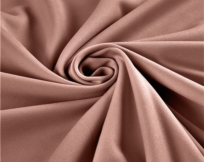 Blush Stretch Crepe Scuba Techno Knit Polyester Spandex Fabric for Bows, Top Knots, Head Wraps, Clothes, Costumes, Crafts