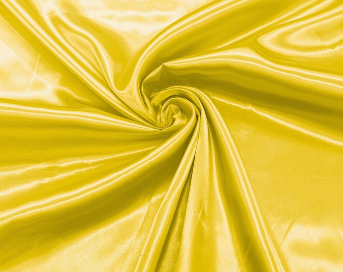 Pucci Yellow Shiny Charmeuse Satin Fabric for Wedding Dress/Crafts Costumes/58” Wide /Silky Satin