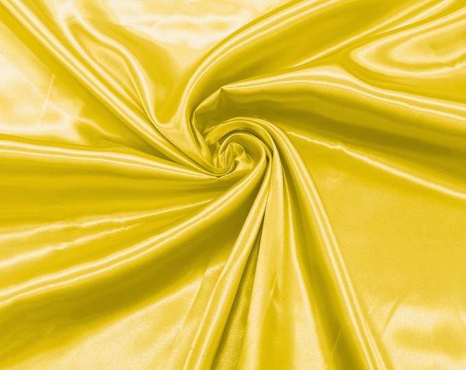 Pucci Yellow Shiny Charmeuse Satin Fabric for Wedding Dress/Crafts Costumes/58” Wide /Silky Satin