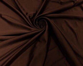 Brown Shiny Spandex Fabric 58" Wide| 4-Way Stretch Nylon, Swim & Costume.
