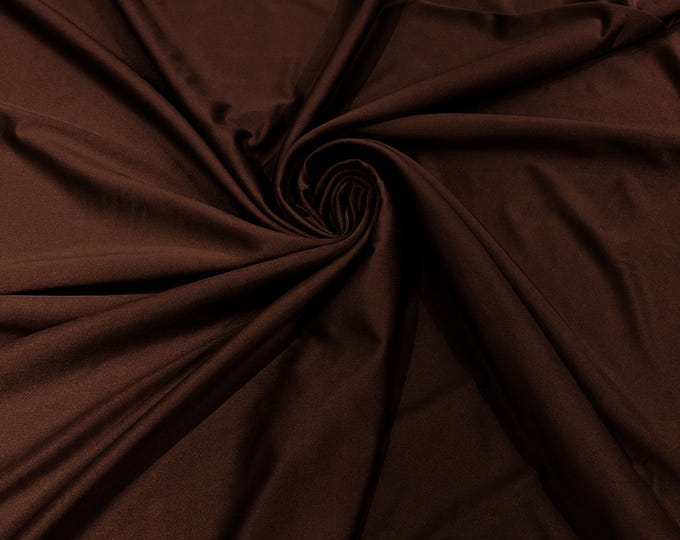 Brown Shiny Spandex Fabric 58" Wide| 4-Way Stretch Nylon, Swim & Costume.