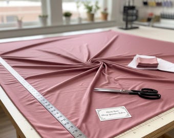 Dusty Rose Nylon Spandex Fabric, 58" Wide with 4-Way Stretch for Swimwear & Costumes