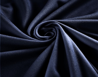 Navy Blue Polyester Stretch Scuba Knit Fabric| Wrinkle Free| 58" Wide| Apparel| Dresses.