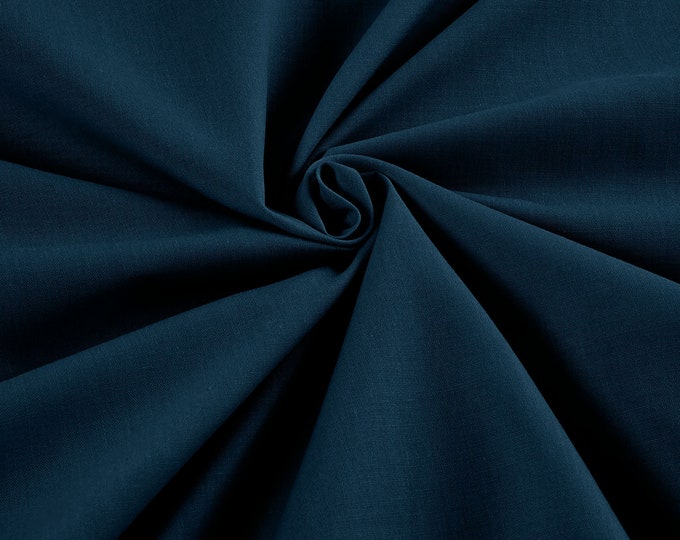 Teal - 58-59" Wide Premium Light Weight Poly Cotton Blend Broadcloth Fabric Sold By The Yard.