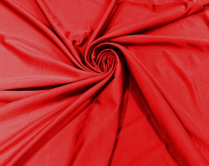 Red Shiny Milliskin Nylon Spandex Fabric 4 Way Stretch 58" Wide Sold by The Yard