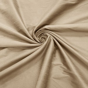 Tessuto di seta finta Dupioni in poliestere beige / 55&quot; di larghezza/tessuto da sposa/arredamento per la casa.