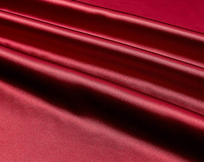 Cranberry 58-59" Wide - 96 percent Polyester, 4% Spandex Light Weight Silky Stretch Charmeuse Satin Fabric by The Yard.