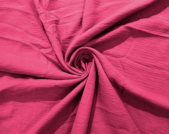 Fuchsia Air Flow Polyester Fabric for Dresses, 2 way stretch, Tops, Bottoms, Shawl, Scarf, Costumes, Crafts.