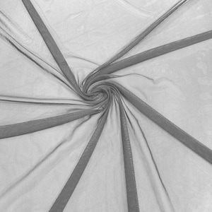 Silver 58/60&quot; Wide Solid Stretch Power Mesh Fabric Nylon Spandex Sold By The Yard.