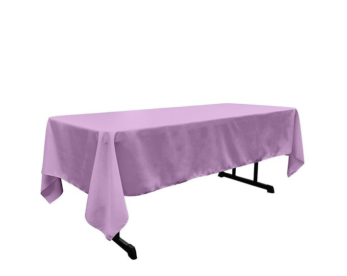 Lilac - Rectangular Polyester Poplin Tablecloth / Party supply.
