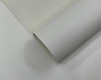 White Marine Vinyl Fabric, Waterproof Faux Leather Upholstery 54" Wide