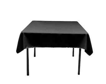 Black Square Polyester Poplin Table Overlay - Diamond. Choose Size Below