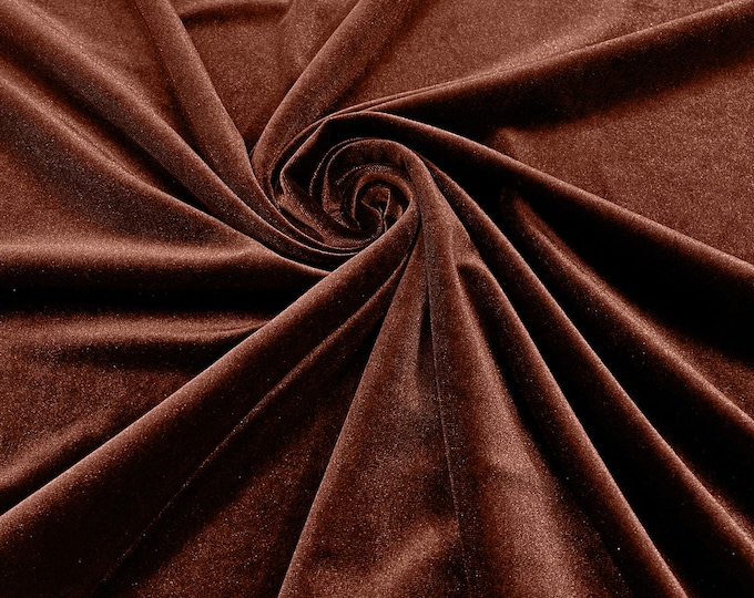 Mocha Stretch Velvet Fabric 58" Wide| Apparel Costumes, Sold By The Yard