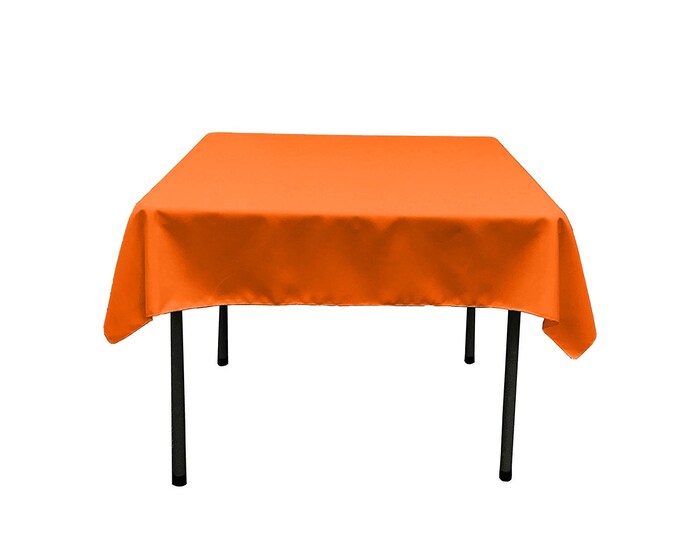 Orange Square Polyester Poplin Table Overlay - Diamond. Choose Size Below