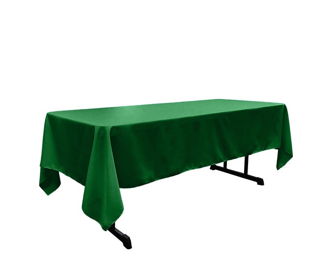 Flag Green - Rectangular Polyester Poplin Tablecloth / Party supply.