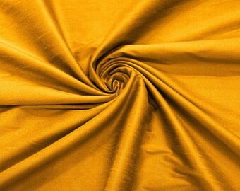 Sun Gold Polyester Dupioni Faux Silk Fabric/ 55” Wide/Wedding Fabric/Home Decor.