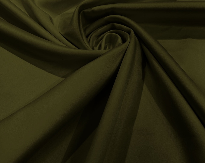 Olive Green - Matte L'Amour Satin (Peau de Soie) Duchess Fabric Bridesmaid Dress 58"-60" Wide/Costume/wedding.