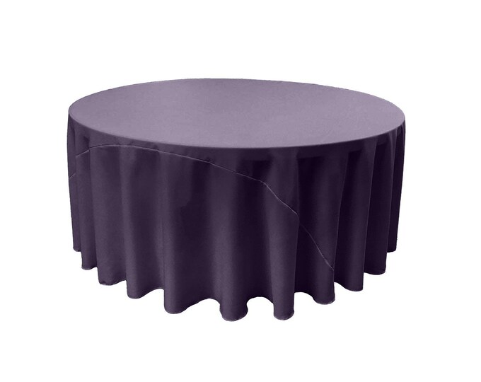 Dark Lilac - Solid Round Polyester Poplin Tablecloth With Seamless.