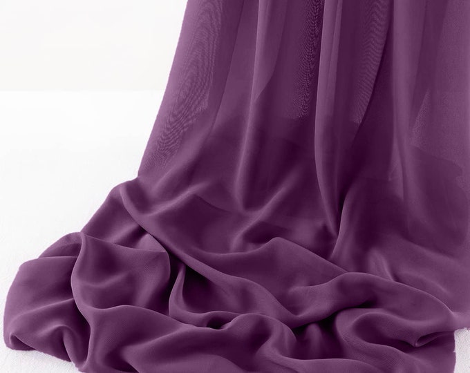 Light Plum - Wool Dobby Chiffon Sheer Table Runner for Wedding, Decorations for Birthday Parties, Banquets, Engagements.