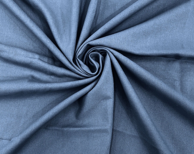 Sky Blue Medium Weight Natural Linen Fabric/50 " Wide/Clothing