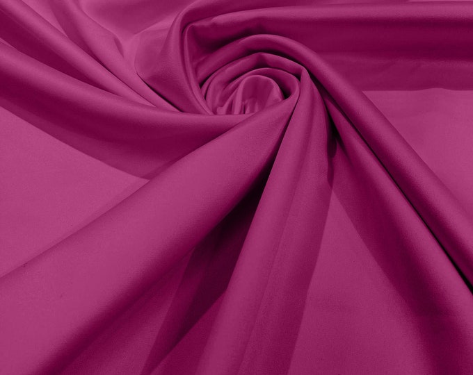 Hot Pink - Matte L'Amour Satin (Peau de Soie) Duchess Fabric Bridesmaid Dress 58"-60" Wide/Costume/wedding.