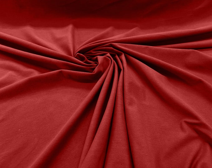 Red 58/60" Wide  Cotton Jersey Spandex Knit Blend 95% Cotton 5 percent Spandex/Stretch Fabric/Costume