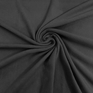 Dark Gray Solid Polar Fleece Fabric Anti-Pill 58&quot; Wide Sold by The Yard.