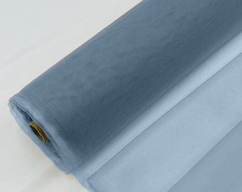 Dusty Blue - Bridal Mesh Tulle Netting Fabric / Sheer Mesh /58" Wide / Sold by the Yard