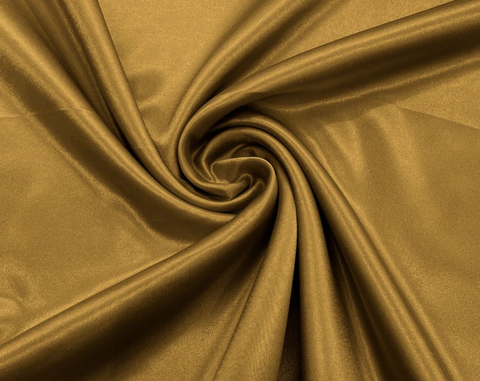 Dark Gold Crepe Back Satin Bridal Fabric Draper/Prom/Wedding/58" Inches Wide Japan Quality.