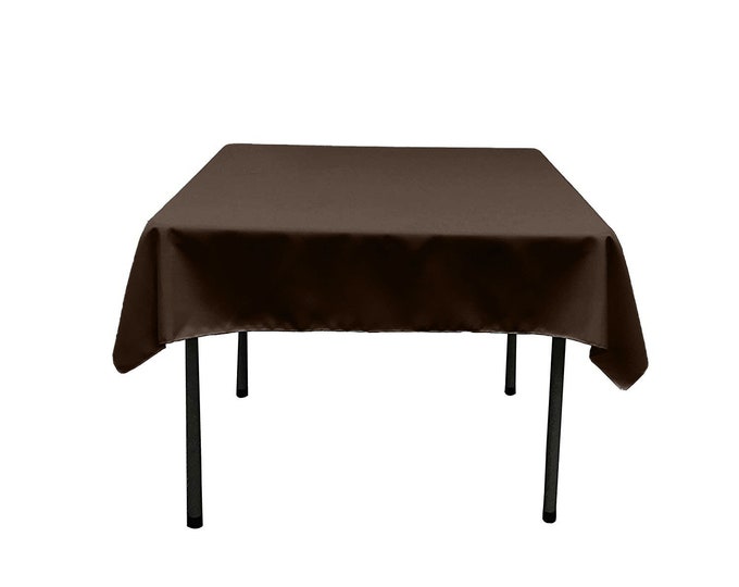 Brown Square Polyester Poplin Table Overlay - Diamond. Choose Size Below