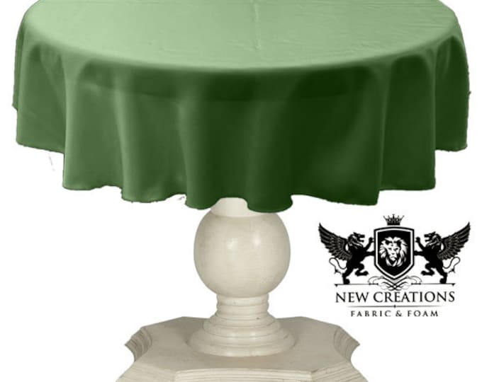 Clover Green Tablecloth Solid Dull Bridal Satin Overlay for Small Coffee Table Seamless.