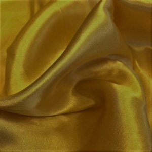 Dark Gold Charmeuse Light Weight Charmeuse Satin Fabric for Wedding Dress 60&quot; inches wide sold by The Yard.