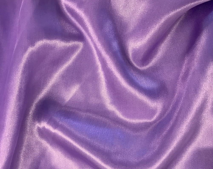 Lavender Charmeuse Bridal Solid Satin Fabric for Wedding Dress Fashion Crafts Costumes Decorations Silky Satin 58” Wide Sold By The Yard