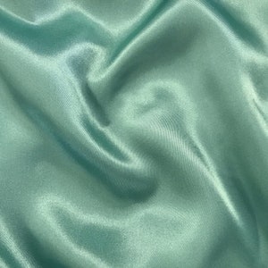 Sea Foam Charmeuse Bridal Solid Satin Fabric for Wedding Dress Fashion Crafts Costumes Decorations Silky Satin 58” Wide Sold By The Yard