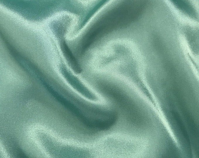 Sea Foam Charmeuse Bridal Solid Satin Fabric for Wedding Dress Fashion Crafts Costumes Decorations Silky Satin 58” Wide Sold By The Yard