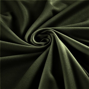 Olive Green Stretch Crepe Scuba Techno Knit Polyester Spandex Fabric for Bows, Top Knots, Head Wraps, Clothes, Costumes, Crafts