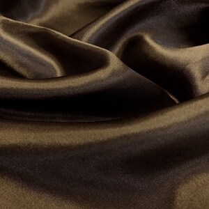 Brown 58-59&quot; Wide - 96 percent Polyester, 4% Spandex Light Weight Silky Stretch Charmeuse Satin Fabric by The Yard.